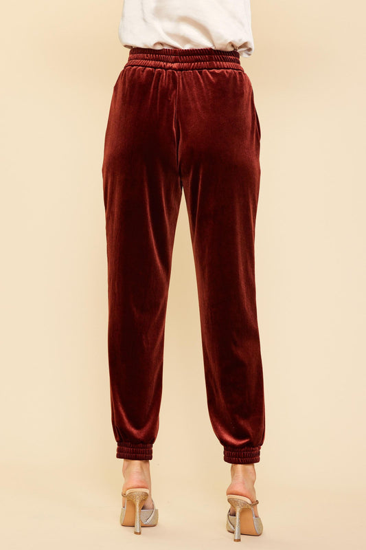 Velour Velvet Joggers-Pants-Vixen Collection, Day Spa and Women's Boutique Located in Seattle, Washington