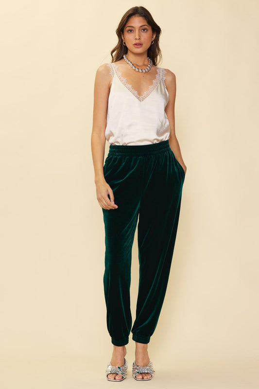 Velour Velvet Joggers-Pants-Vixen Collection, Day Spa and Women's Boutique Located in Seattle, Washington