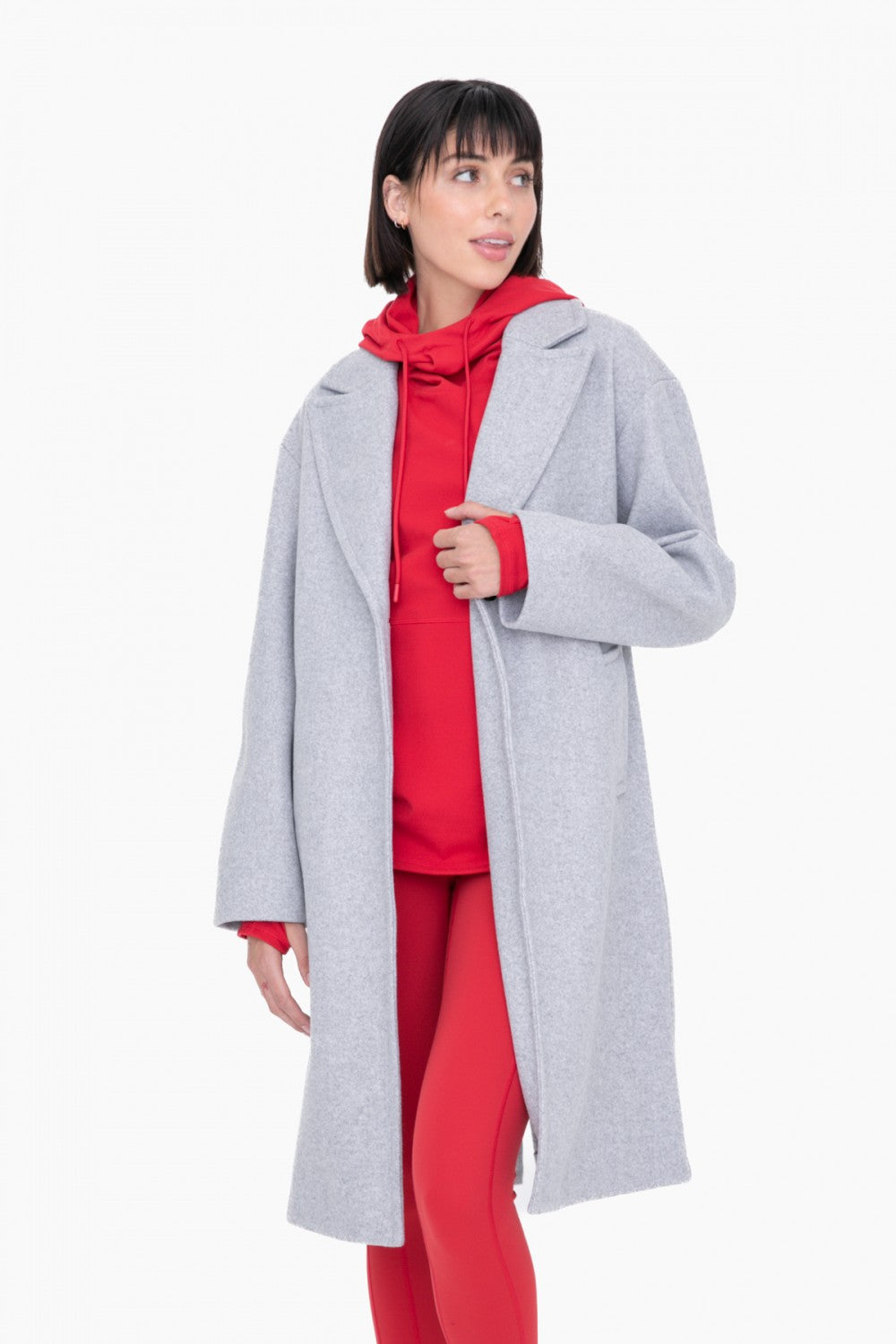 Classic Tailored Trench Coat, Heather Grey-Coats-Vixen Collection, Day Spa and Women's Boutique Located in Seattle, Washington