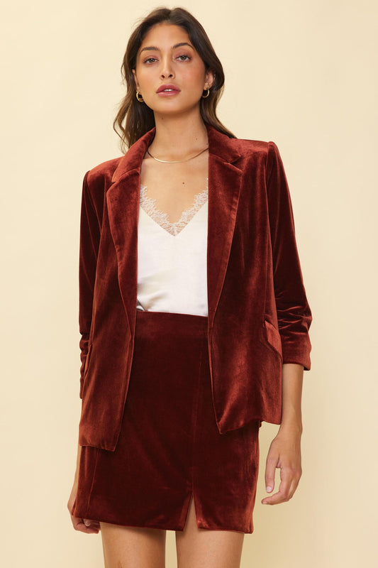 Charlize Velvet Blazer-Blazers-Vixen Collection, Day Spa and Women's Boutique Located in Seattle, Washington