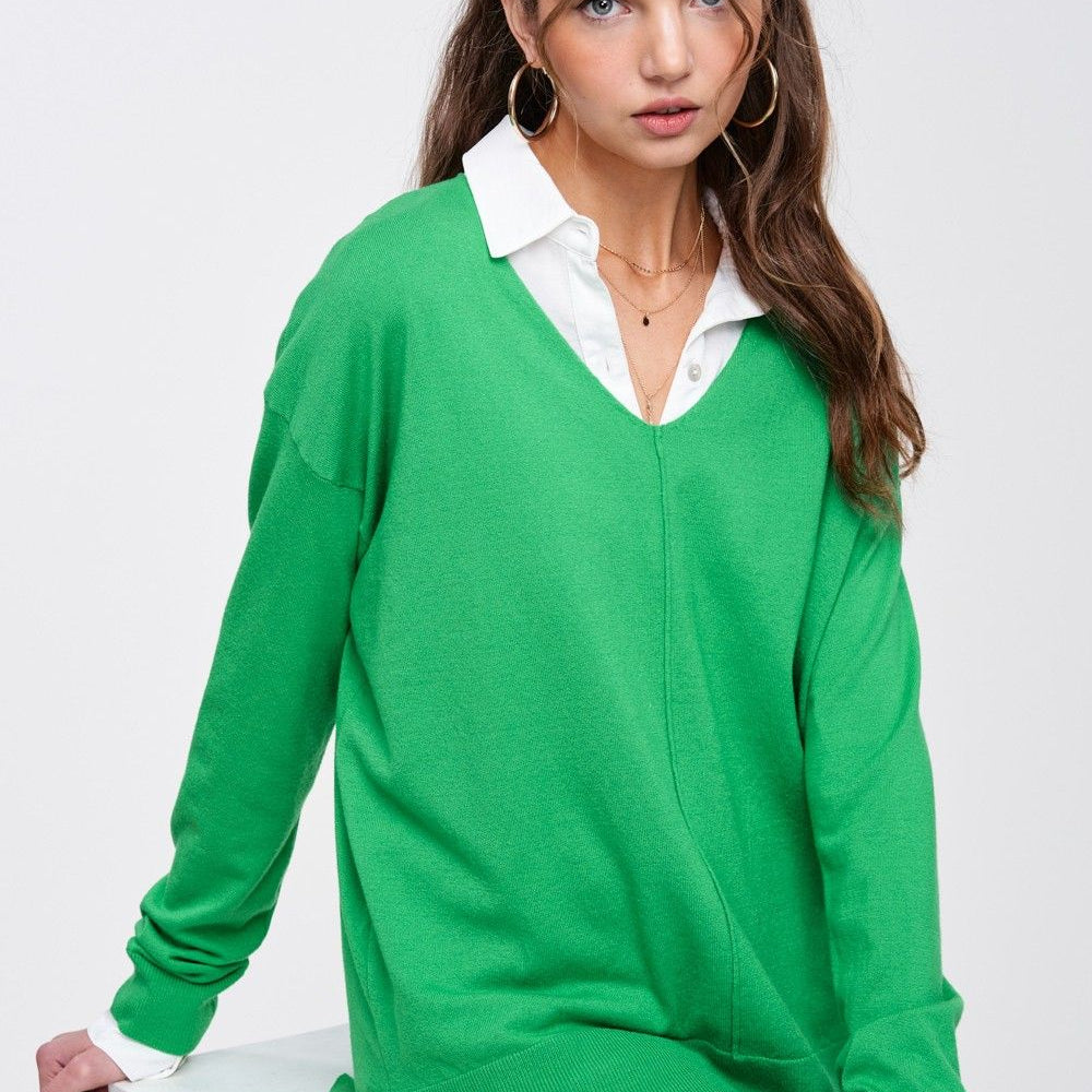 Go To Sweater, Green Apple-Sweaters-Vixen Collection, Day Spa and Women's Boutique Located in Seattle, Washington