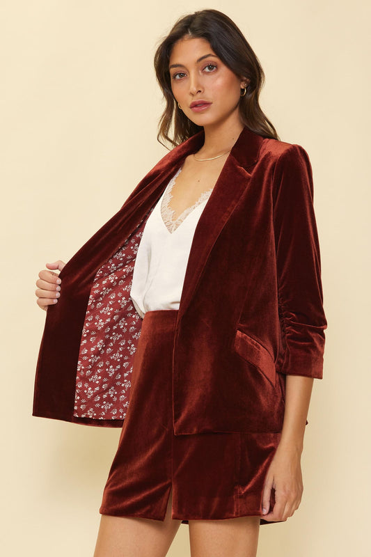 Charlize Velvet Blazer-Blazers-Vixen Collection, Day Spa and Women's Boutique Located in Seattle, Washington