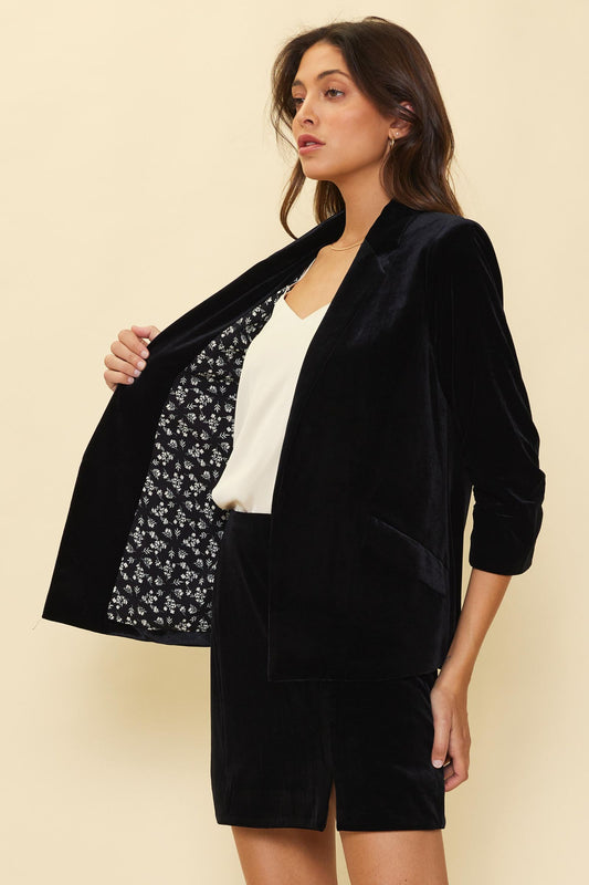 Charlize Velvet Blazer-Blazers-Vixen Collection, Day Spa and Women's Boutique Located in Seattle, Washington