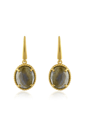 Labradorite Beaded Bezel Post-Earrings-Vixen Collection, Day Spa and Women's Boutique Located in Seattle, Washington