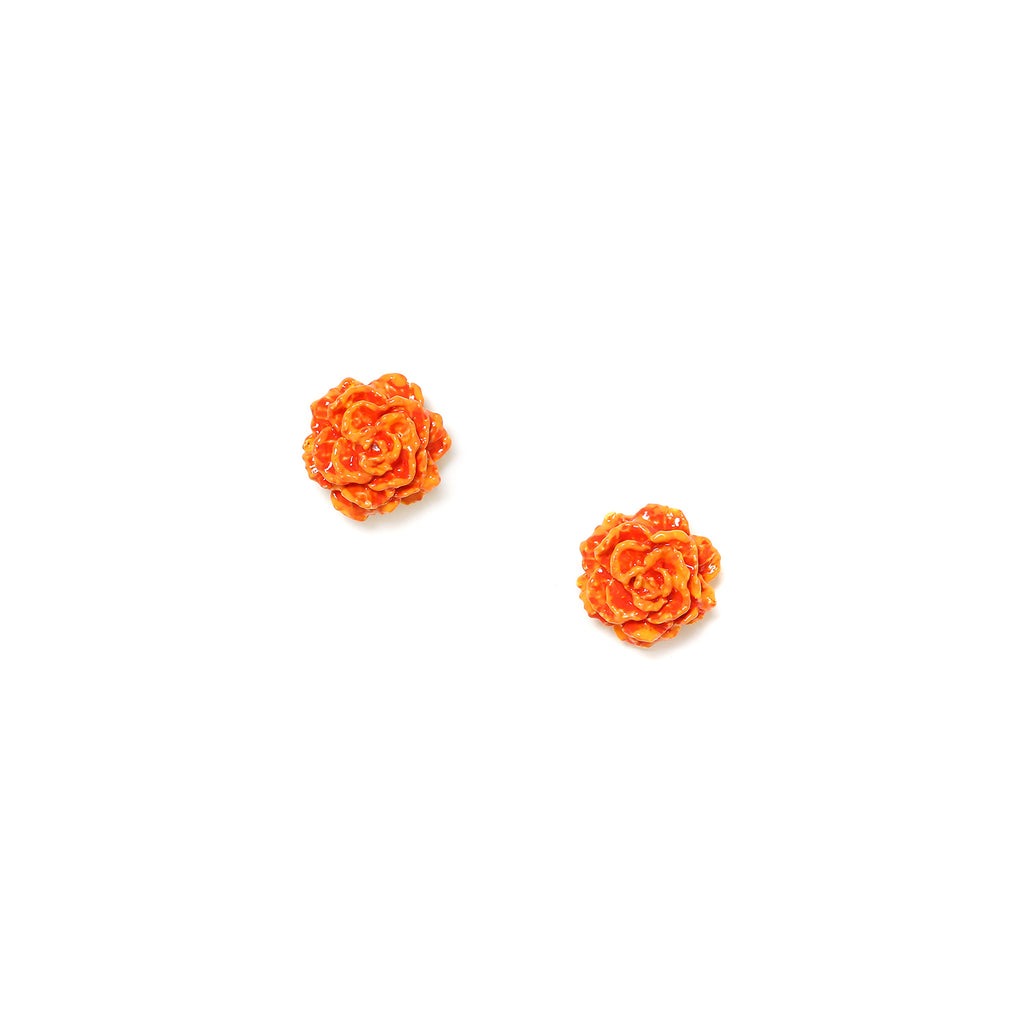 Clea Flower Stud Earrings, Orange-Earrings-Vixen Collection, Day Spa and Women's Boutique Located in Seattle, Washington