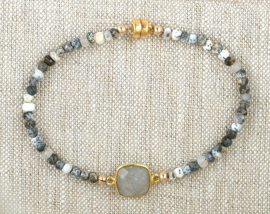Gray Moonstone Bracelet-Bracelets-Vixen Collection, Day Spa and Women's Boutique Located in Seattle, Washington
