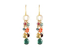 Green Quartz Circle Chain Earrings-Earrings-Vixen Collection, Day Spa and Women's Boutique Located in Seattle, Washington