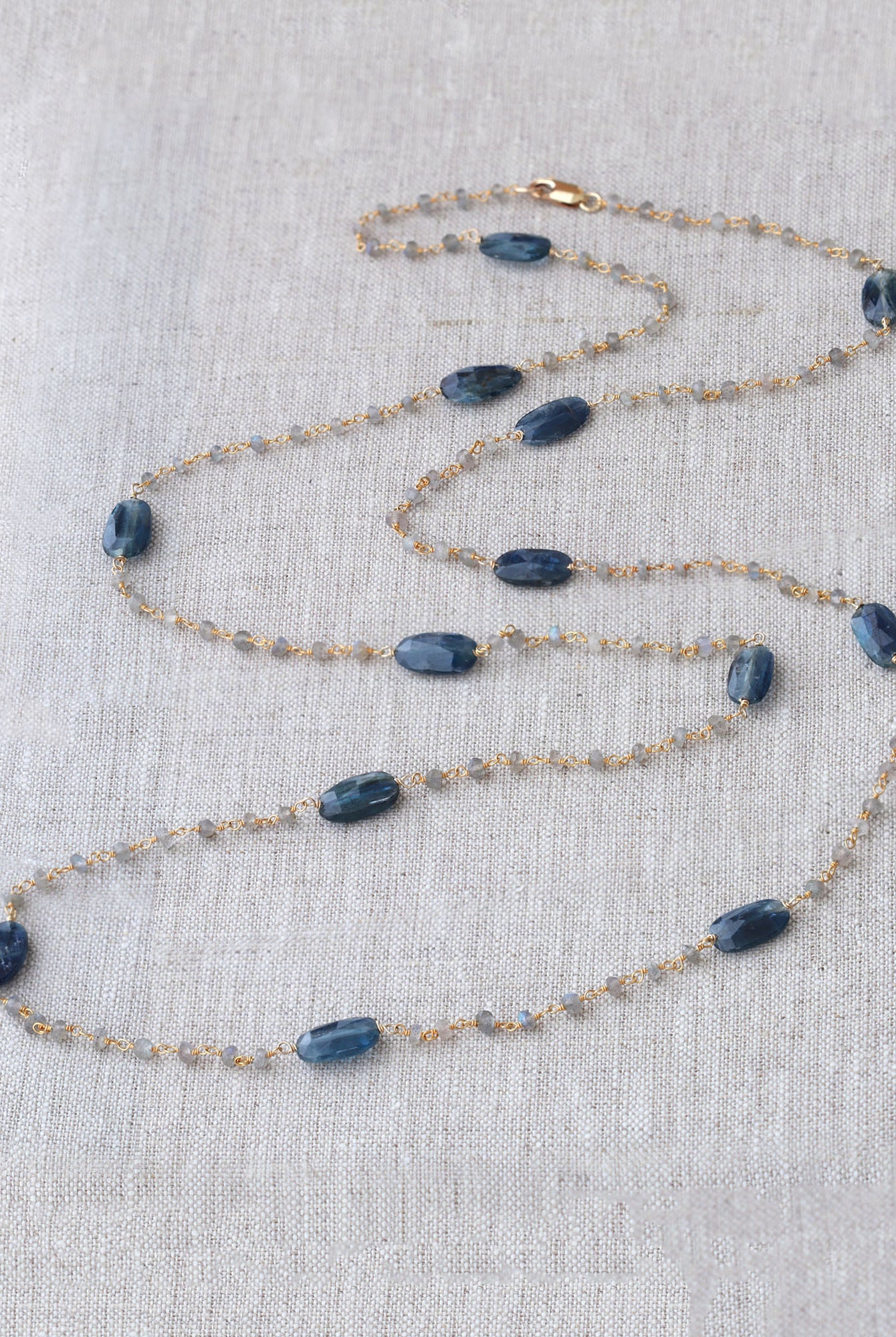 42" Labradorite Gold Necklace-Necklaces-Vixen Collection, Day Spa and Women's Boutique Located in Seattle, Washington