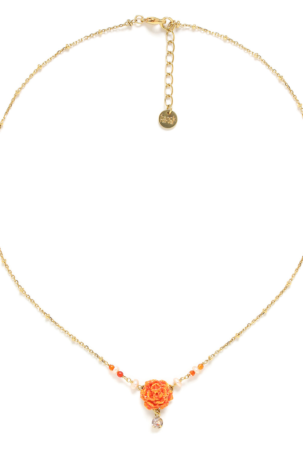 Clea Flower Pendant Necklace, Orange-Necklaces-Vixen Collection, Day Spa and Women's Boutique Located in Seattle, Washington