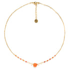 Clea Mini Flower Necklace, Orange-Necklaces-Vixen Collection, Day Spa and Women's Boutique Located in Seattle, Washington