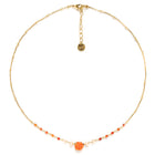 Clea Mini Flower Necklace, Orange-Necklaces-Vixen Collection, Day Spa and Women's Boutique Located in Seattle, Washington