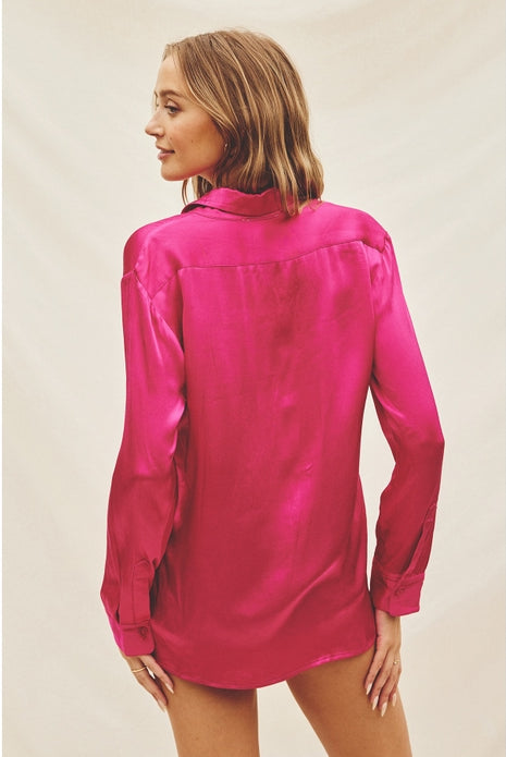 Minka Top, Viva Magenta-Long Sleeves-Vixen Collection, Day Spa and Women's Boutique Located in Seattle, Washington