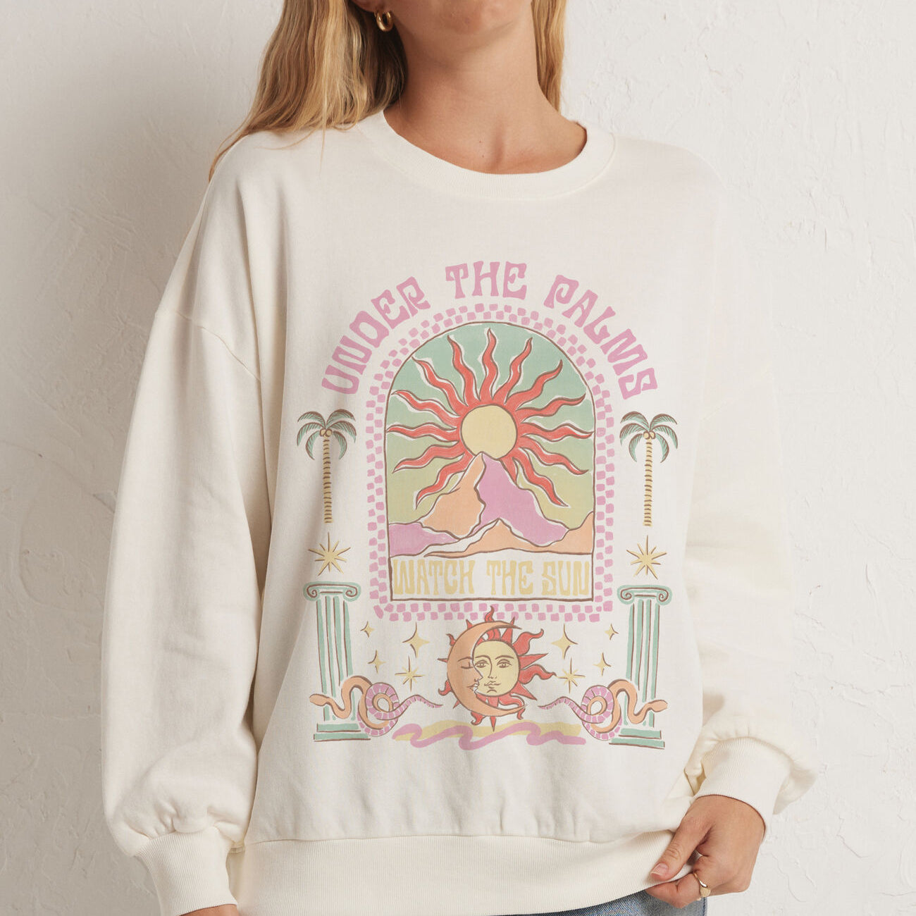 Under The Palms Sweatshirt-Sweaters-Vixen Collection, Day Spa and Women's Boutique Located in Seattle, Washington