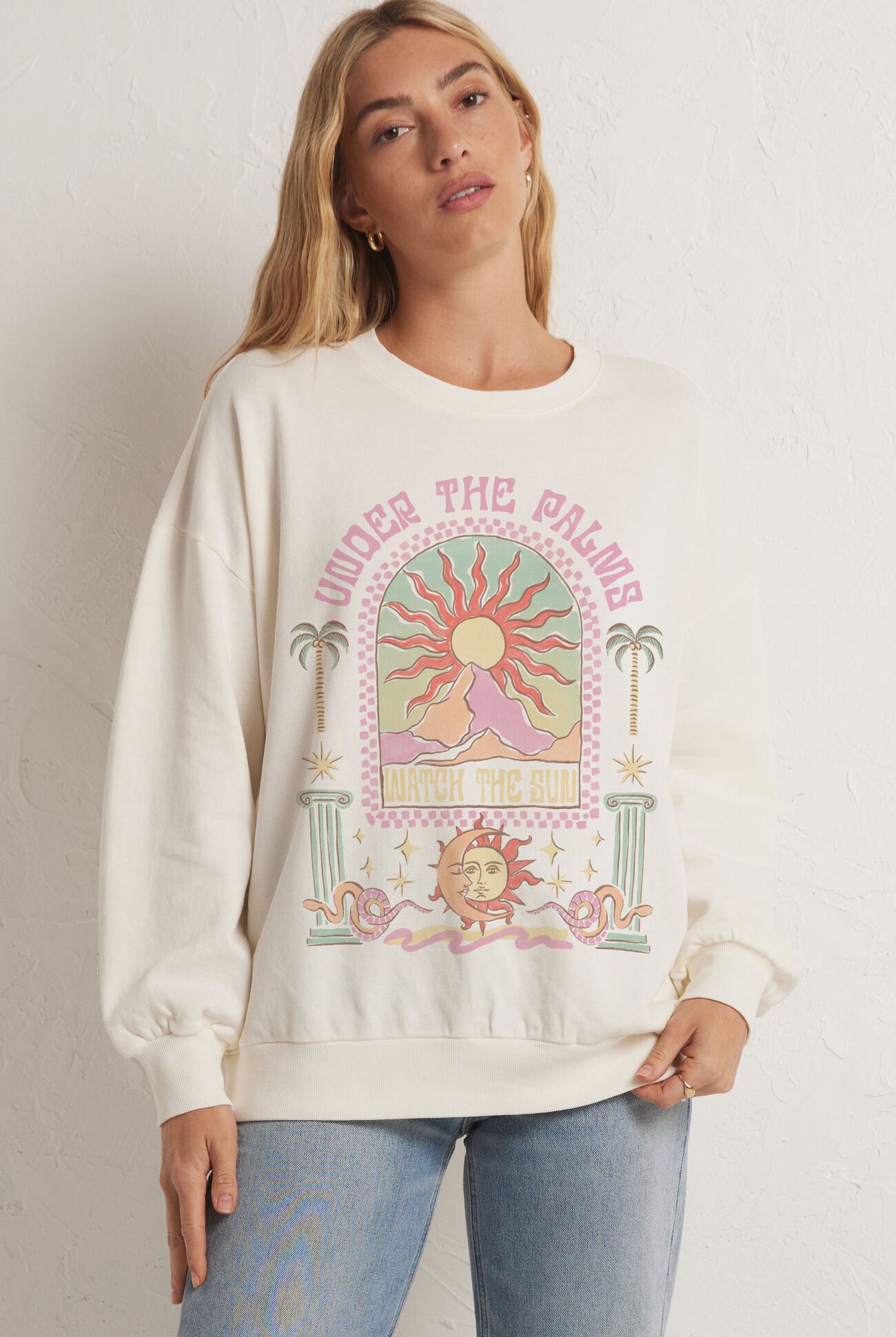 Under The Palms Sweatshirt-Sweaters-Vixen Collection, Day Spa and Women's Boutique Located in Seattle, Washington
