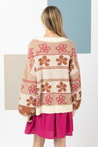 Woven Bloom Oversized Cardigan-Cardigans-Vixen Collection, Day Spa and Women's Boutique Located in Seattle, Washington