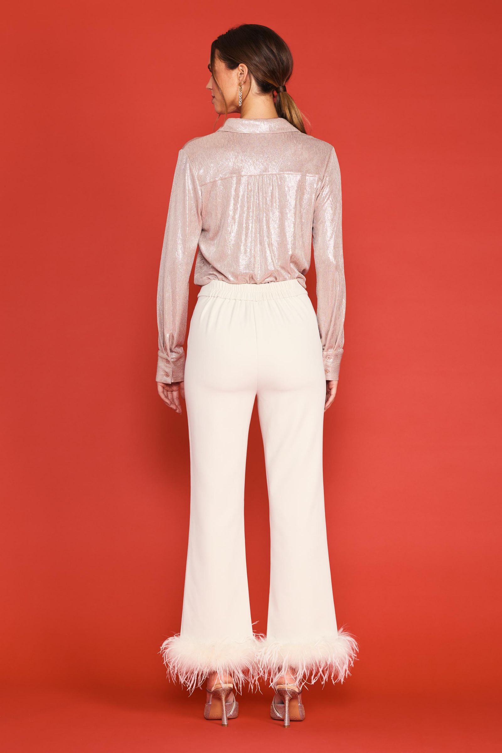 Darling Feather Trim Pants-Pants-Vixen Collection, Day Spa and Women's Boutique Located in Seattle, Washington