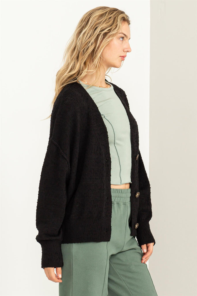 Cozy to Love Cardigan Sweater, Black-Cardigans-Vixen Collection, Day Spa and Women's Boutique Located in Seattle, Washington