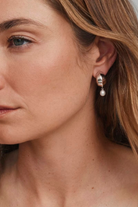 Oakland Pearl Huggie Earring-Earrings-Vixen Collection, Day Spa and Women's Boutique Located in Seattle, Washington