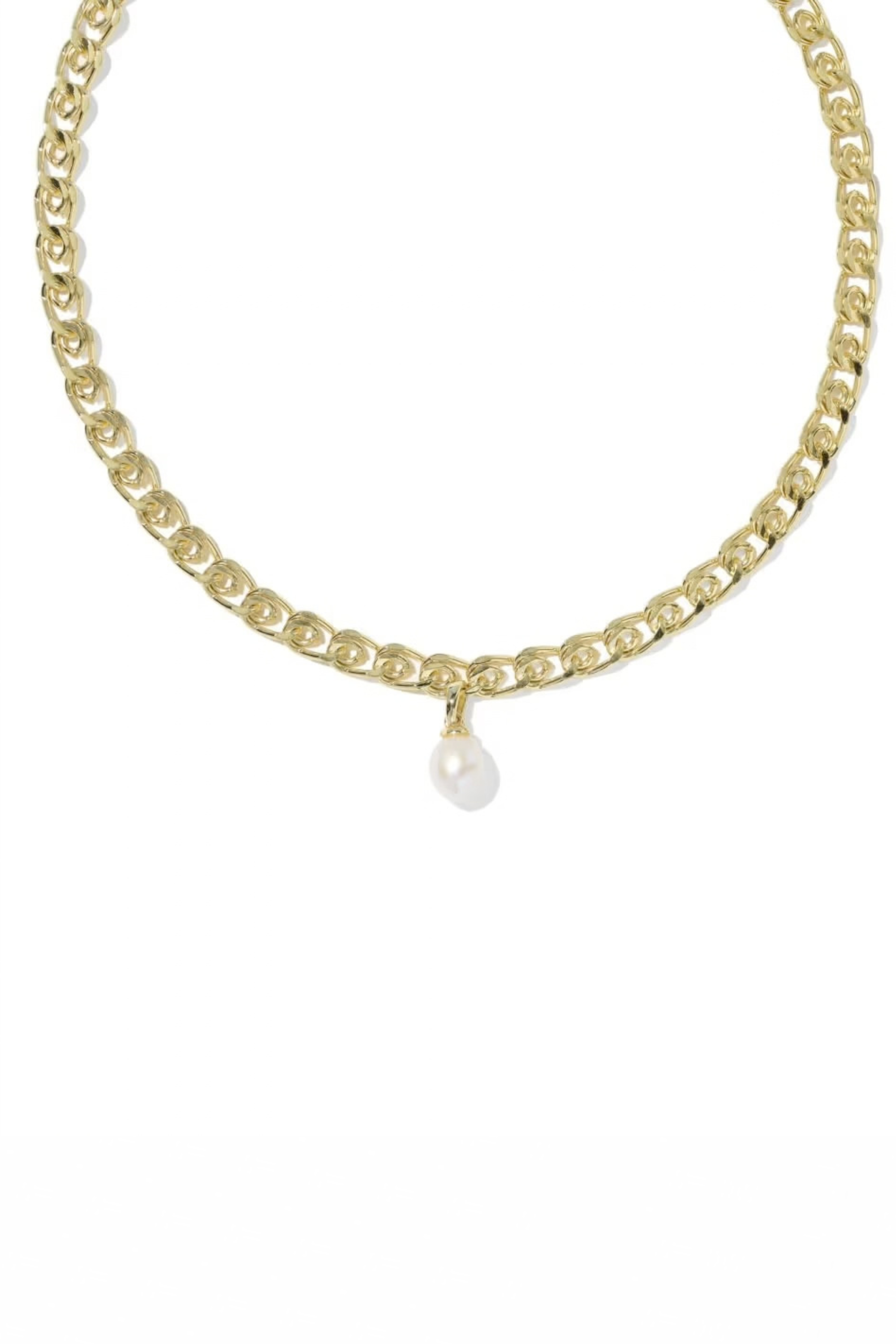 Oakland Pearl Short Chain Necklace-Necklaces-Vixen Collection, Day Spa and Women's Boutique Located in Seattle, Washington