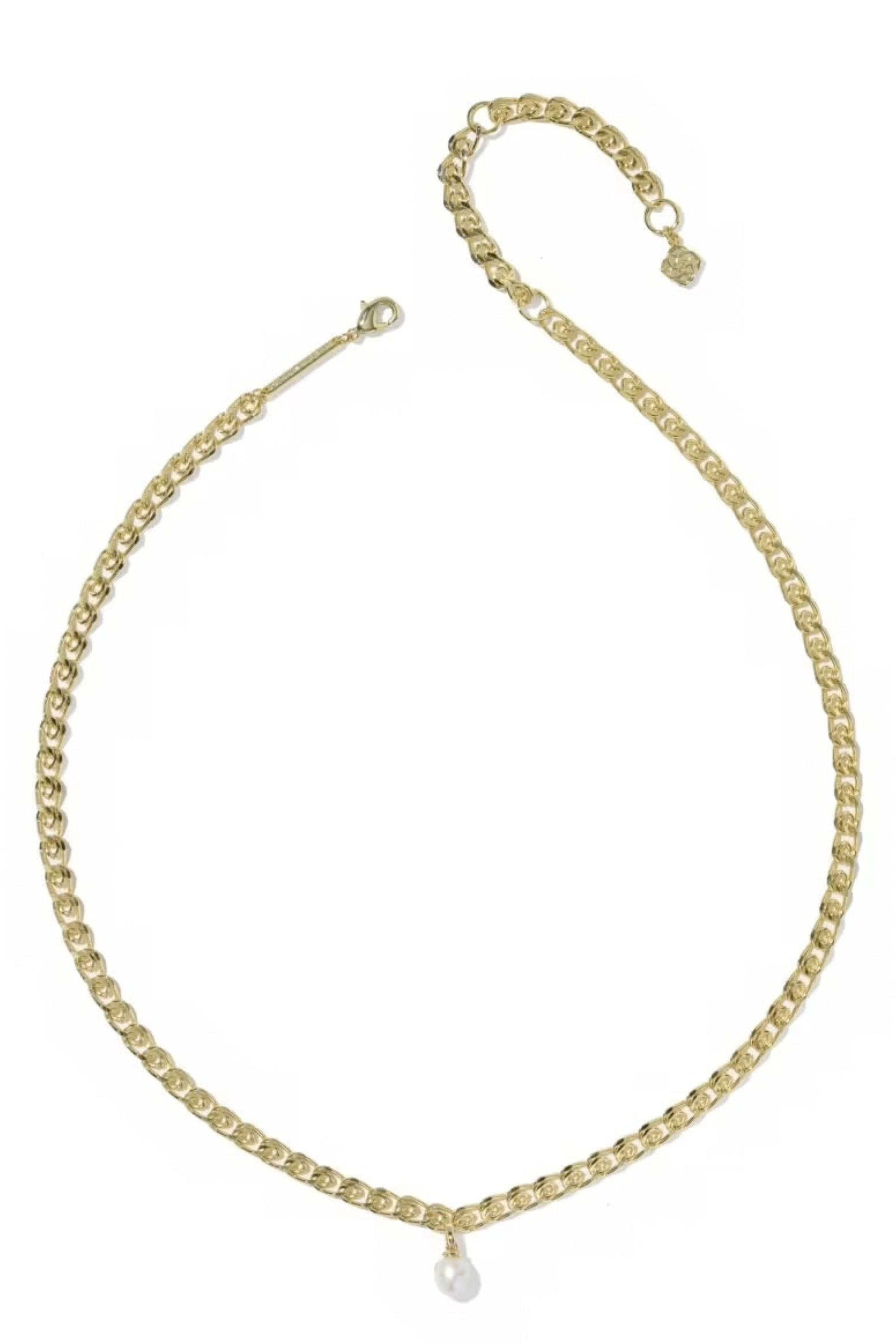 Oakland Pearl Short Chain Necklace-Necklaces-Vixen Collection, Day Spa and Women's Boutique Located in Seattle, Washington