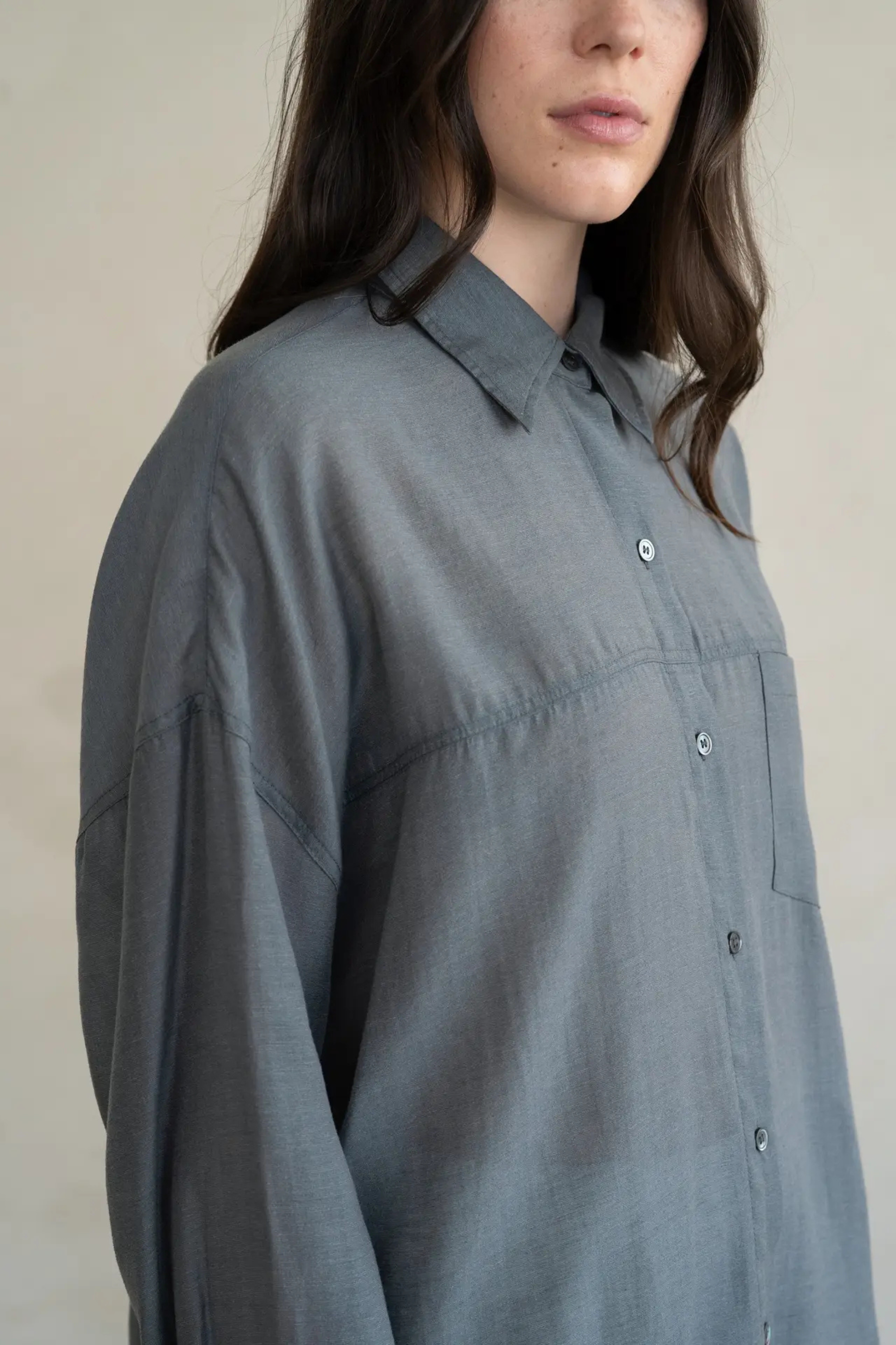 Ocean Mist Button Down-Long Sleeves-Vixen Collection, Day Spa and Women's Boutique Located in Seattle, Washington