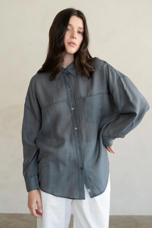 Ocean Mist Button Down-Long Sleeves-Vixen Collection, Day Spa and Women's Boutique Located in Seattle, Washington