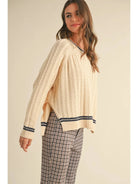 Overboard Cable Sweater-Sweaters-Vixen Collection, Day Spa and Women's Boutique Located in Seattle, Washington