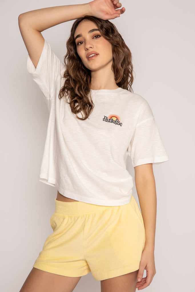Comfy In Paradise Tee-Short Sleeves-Vixen Collection, Day Spa and Women's Boutique Located in Seattle, Washington
