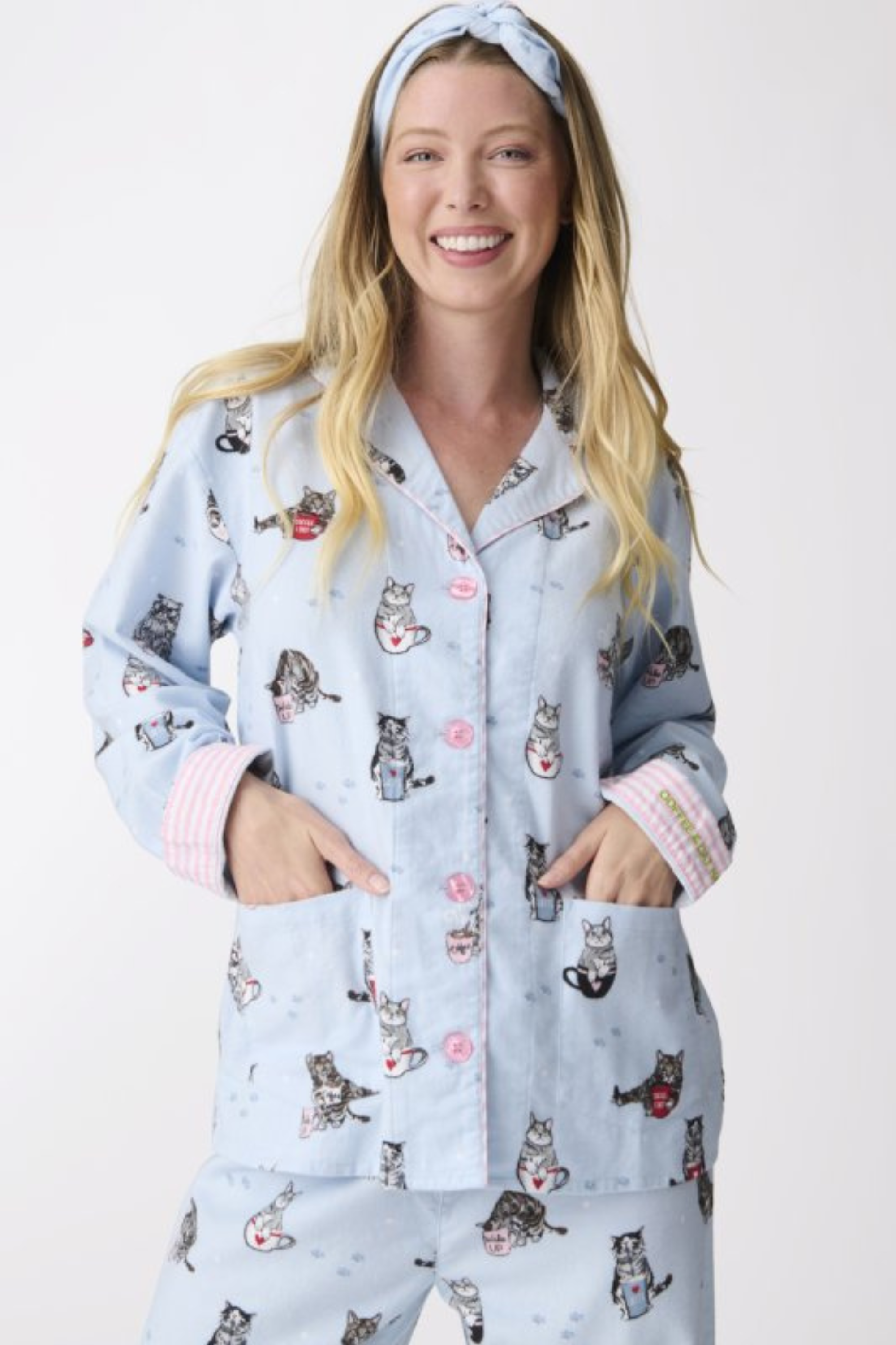 Coffee & Cat Naps Flannel PJ Set-Loungewear Set-Vixen Collection, Day Spa and Women's Boutique Located in Seattle, Washington