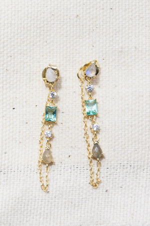 Paraiba Droplet Earrings-Earrings-Vixen Collection, Day Spa and Women's Boutique Located in Seattle, Washington