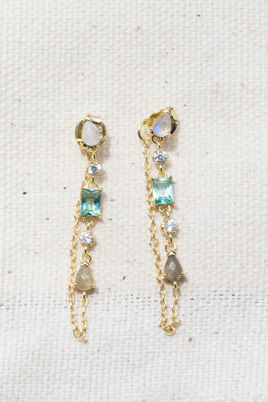 Paraiba Droplet Earrings-Earrings-Vixen Collection, Day Spa and Women's Boutique Located in Seattle, Washington