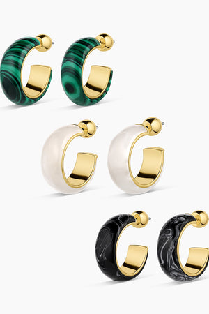 Paseo Marble Small Hoops-Earrings-Vixen Collection, Day Spa and Women's Boutique Located in Seattle, Washington