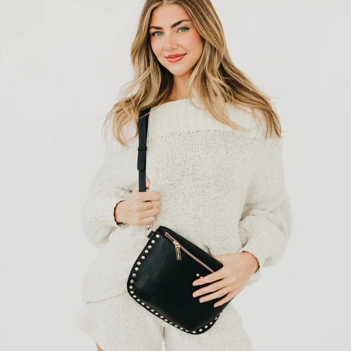Pebble Sabrina Studded Bum Bag-Bags + Wallets-Vixen Collection, Day Spa and Women's Boutique Located in Seattle, Washington