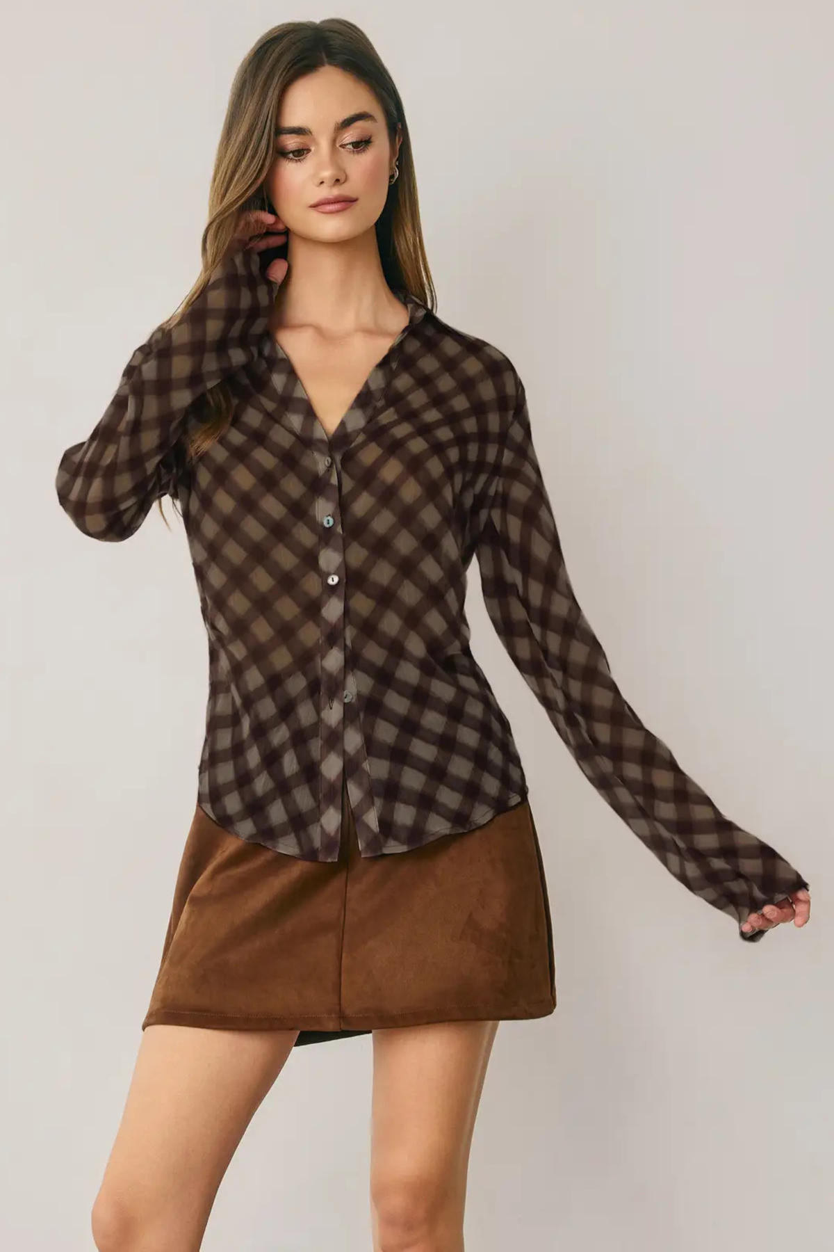Perfect In Plaid Top-Long Sleeves-Vixen Collection, Day Spa and Women's Boutique Located in Seattle, Washington