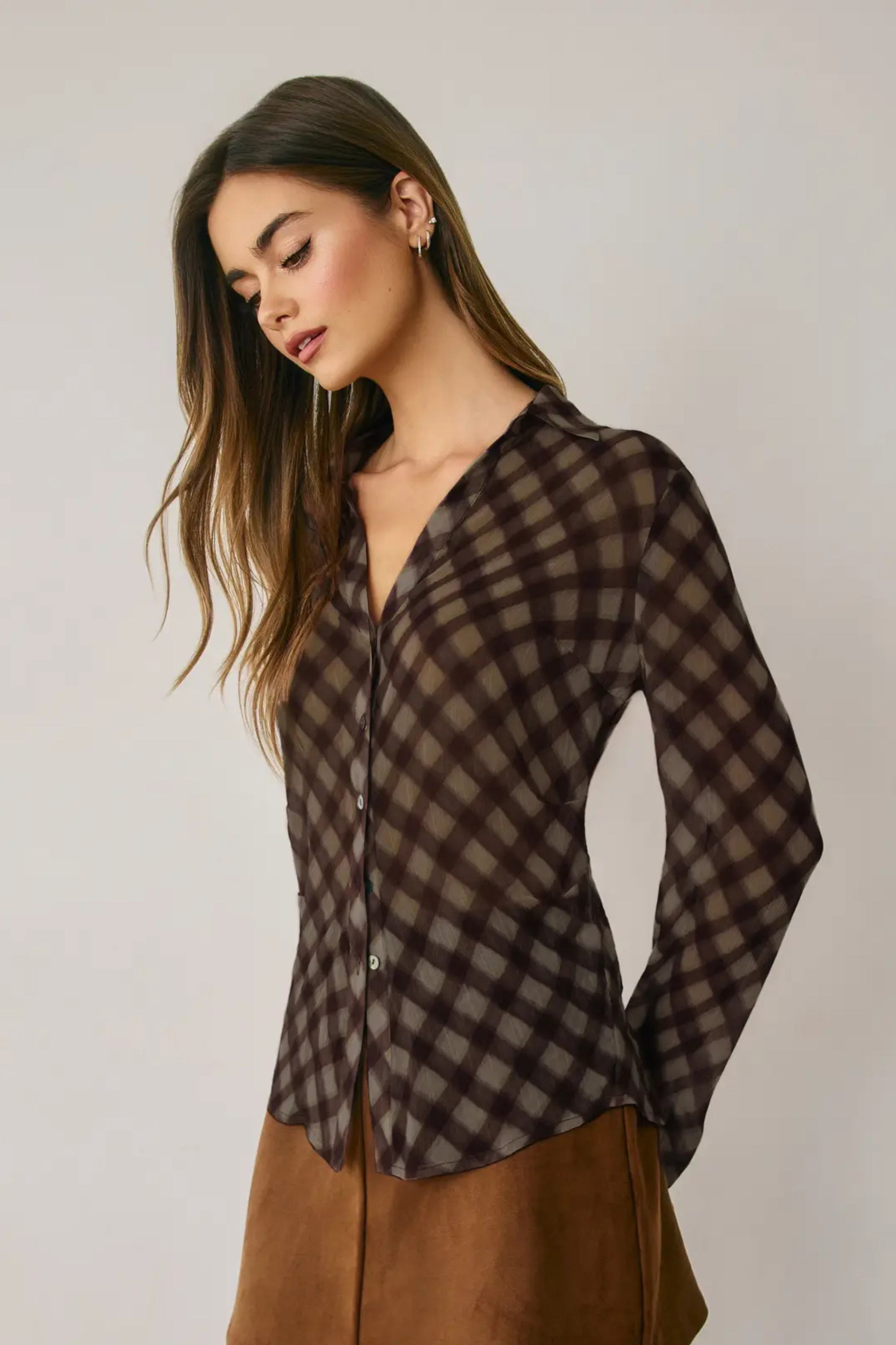 Perfect In Plaid Top-Long Sleeves-Vixen Collection, Day Spa and Women's Boutique Located in Seattle, Washington