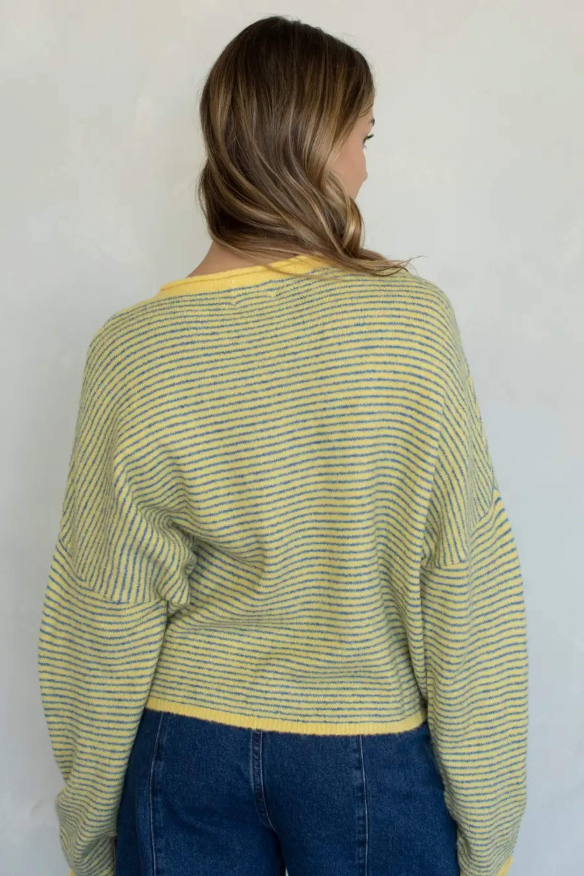 Pin Stripe Babe Cardigan-Sweaters-Vixen Collection, Day Spa and Women's Boutique Located in Seattle, Washington