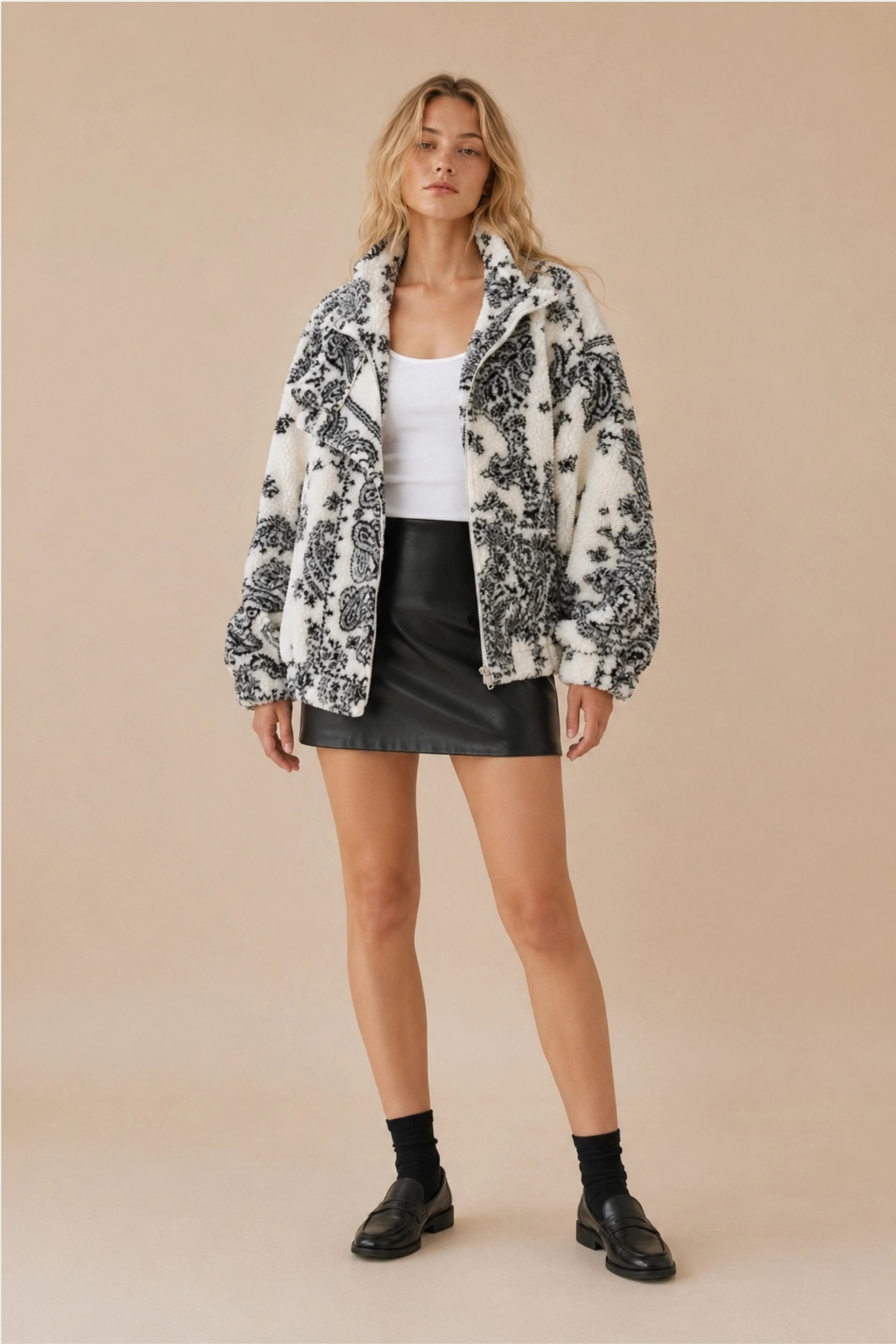 Playing in Paisley Sherpa-Jackets-Vixen Collection, Day Spa and Women's Boutique Located in Seattle, Washington