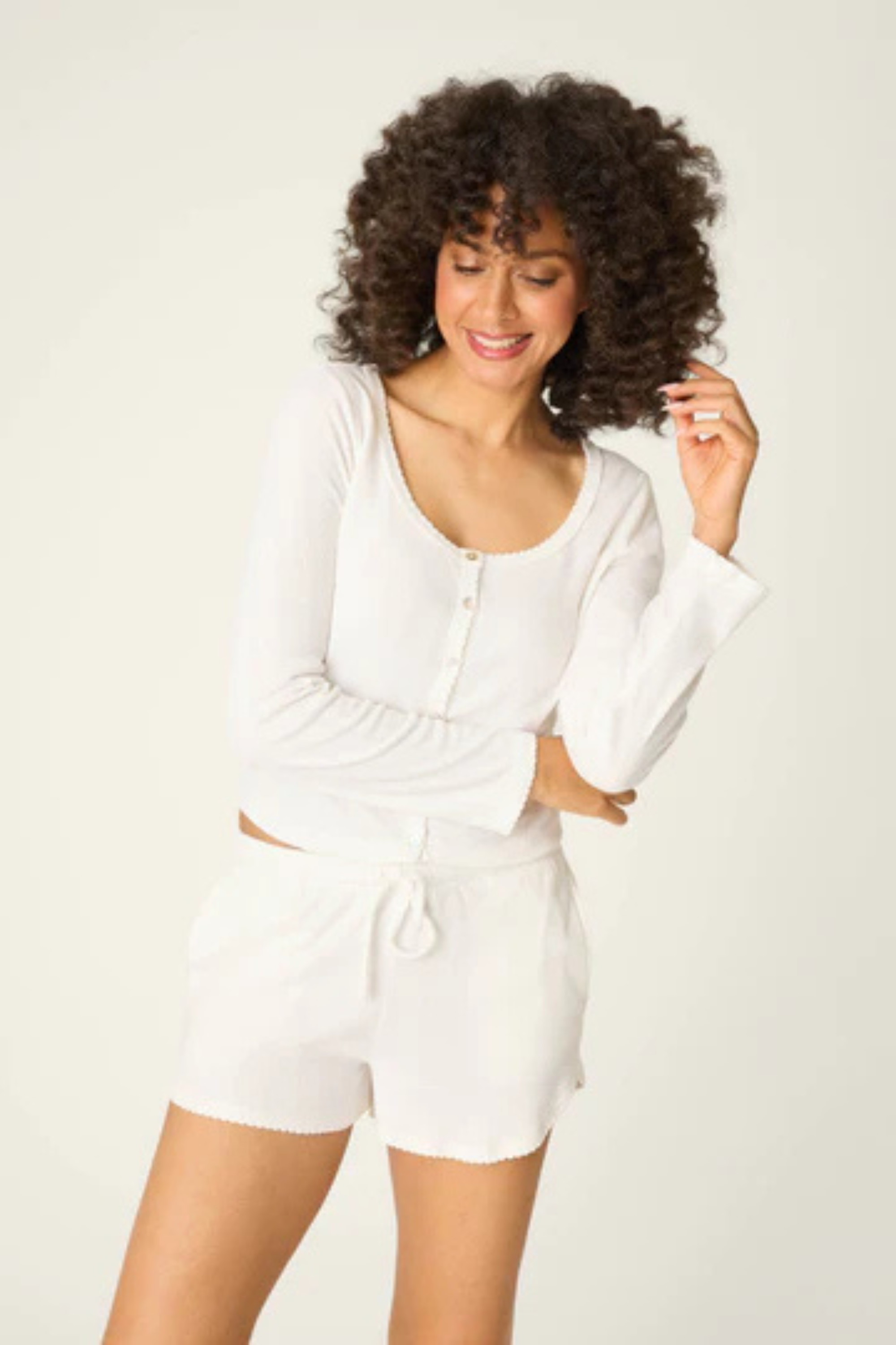 Pointelle Essentials Cardigan-Loungewear Tops-Vixen Collection, Day Spa and Women's Boutique Located in Seattle, Washington
