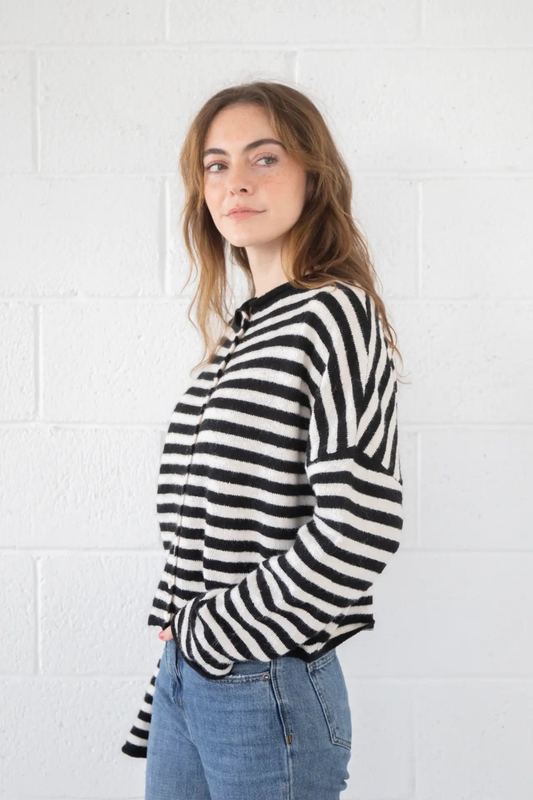 Pretty Piper Striped Cardigan-Sweaters-Vixen Collection, Day Spa and Women's Boutique Located in Seattle, Washington