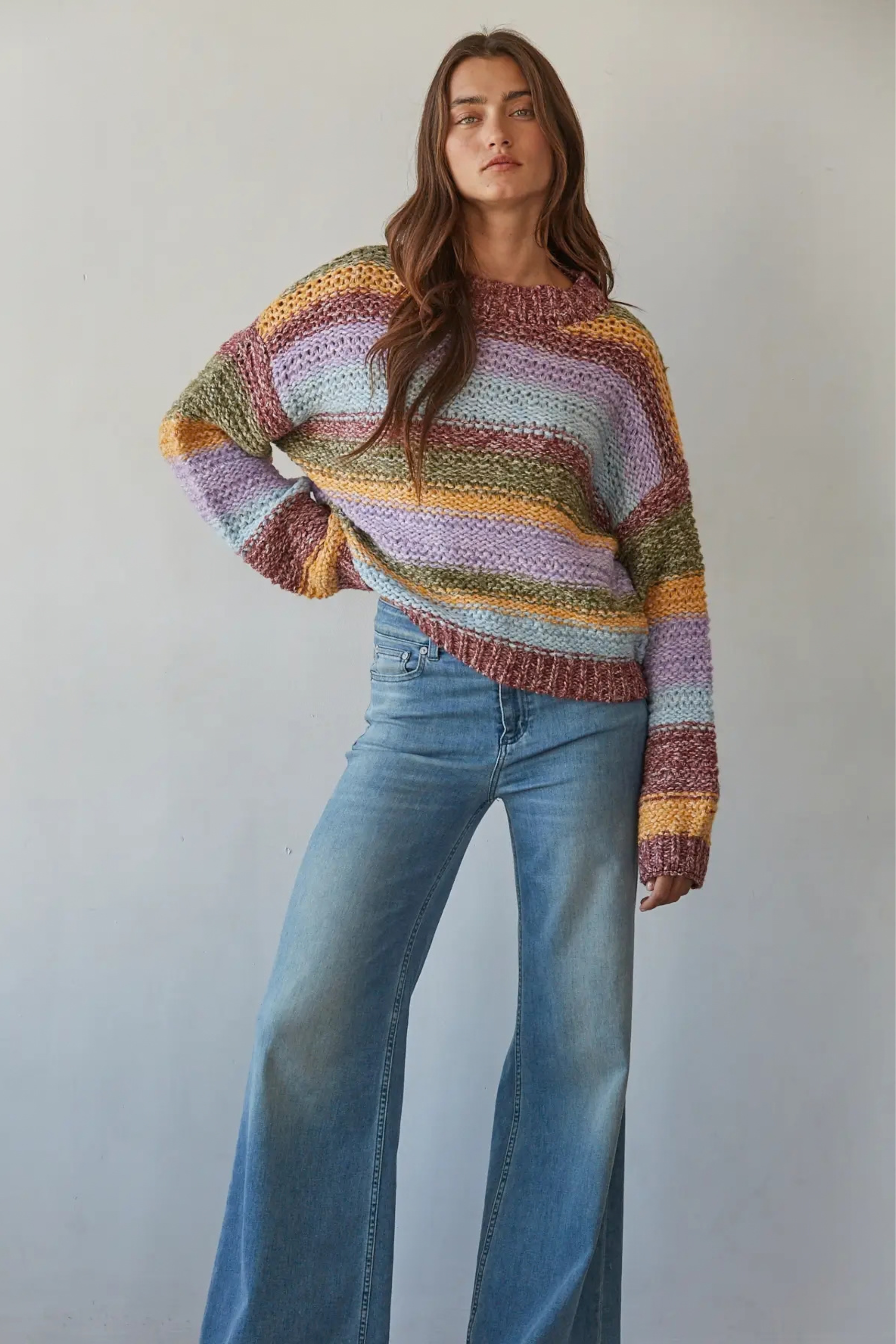 Rainbow Girl Sweater-Sweaters-Vixen Collection, Day Spa and Women's Boutique Located in Seattle, Washington