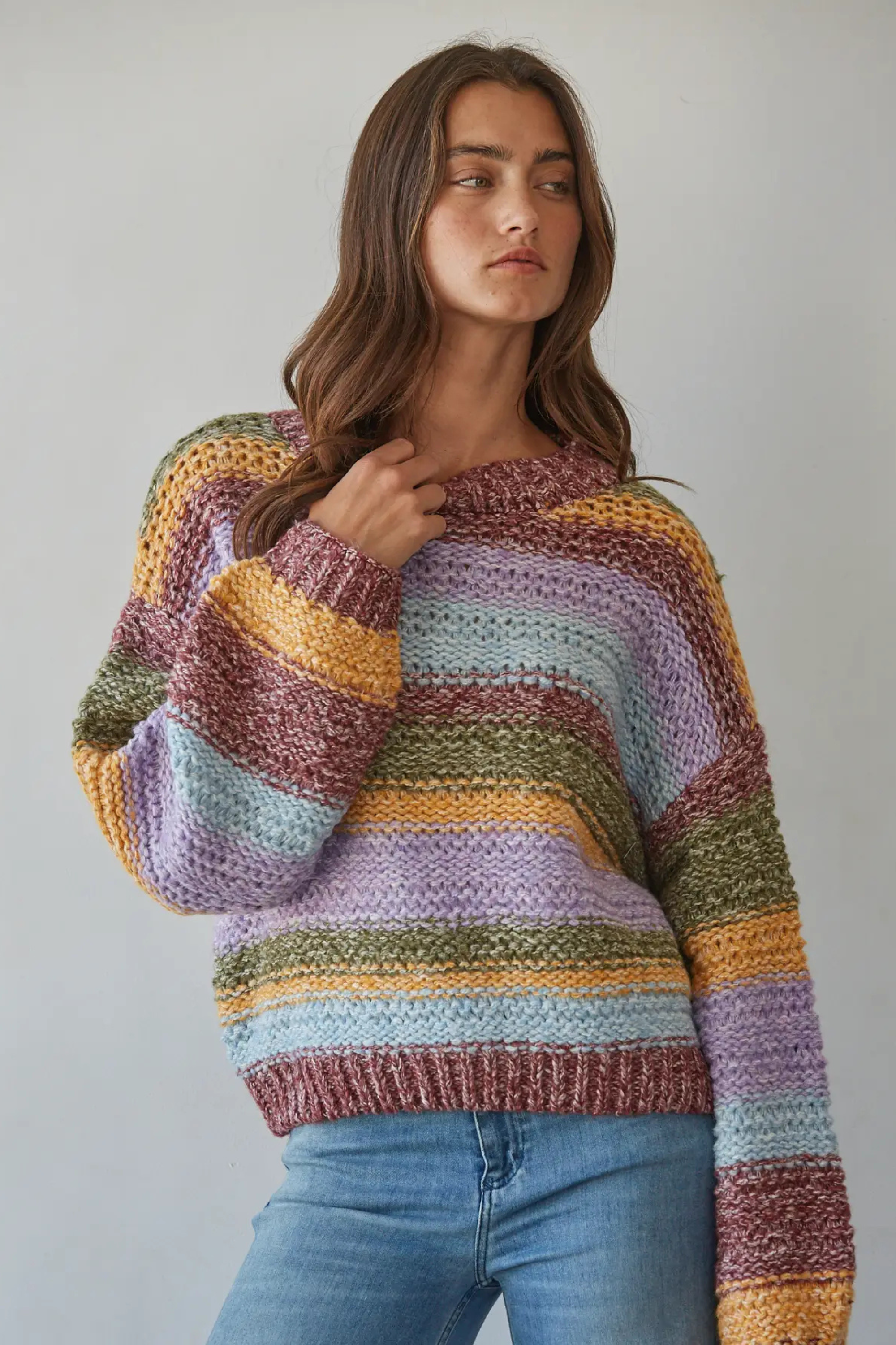 Rainbow Girl Sweater-Sweaters-Vixen Collection, Day Spa and Women's Boutique Located in Seattle, Washington