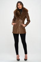 Ravenna Faux Leather Coat-Coats-Vixen Collection, Day Spa and Women's Boutique Located in Seattle, Washington