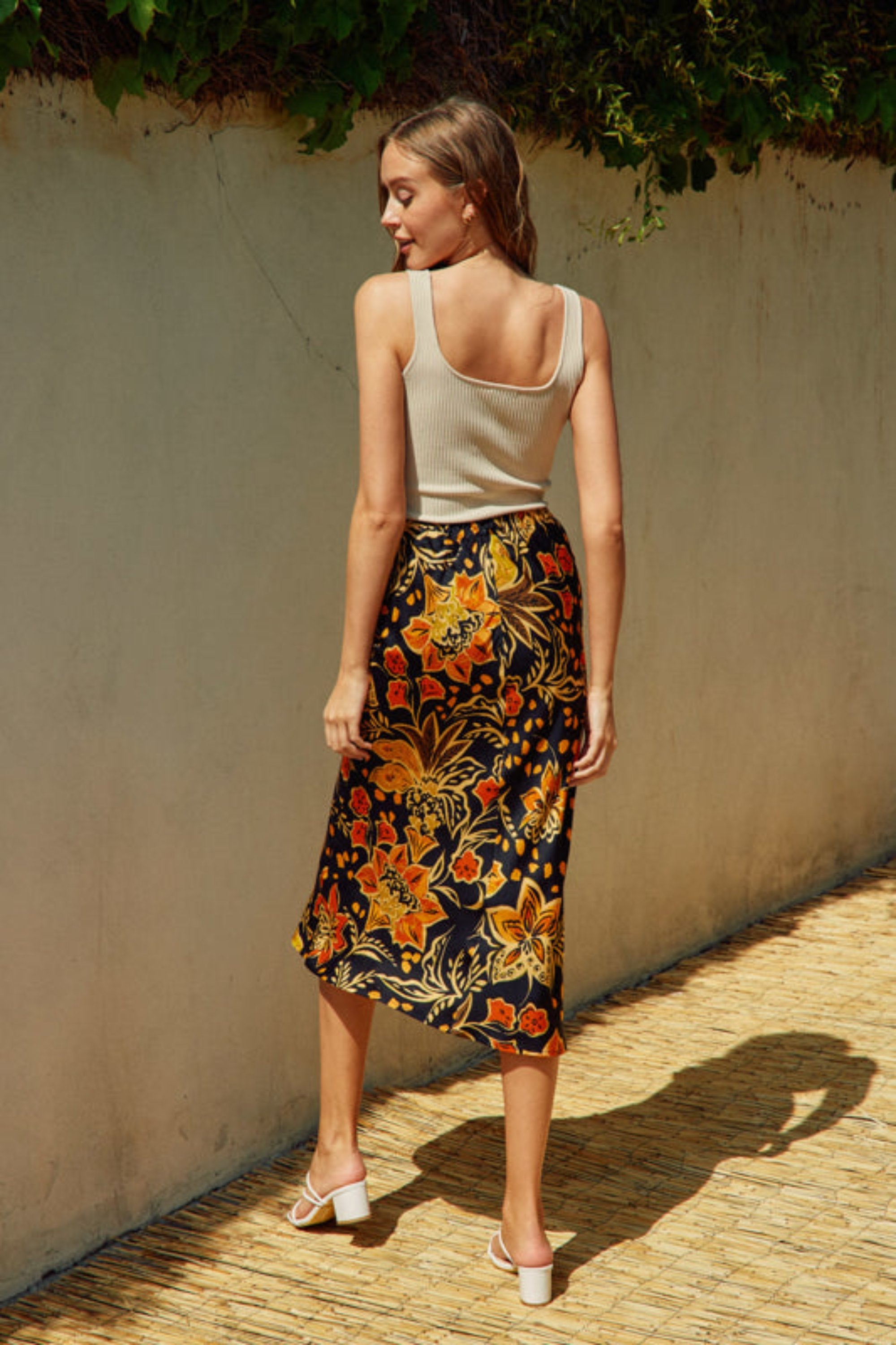 Retro Tropics Midi Skirt-Skirts-Vixen Collection, Day Spa and Women's Boutique Located in Seattle, Washington