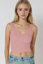 Reversible Ribbed Crop Top-Tank Tops-Vixen Collection, Day Spa and Women's Boutique Located in Seattle, Washington