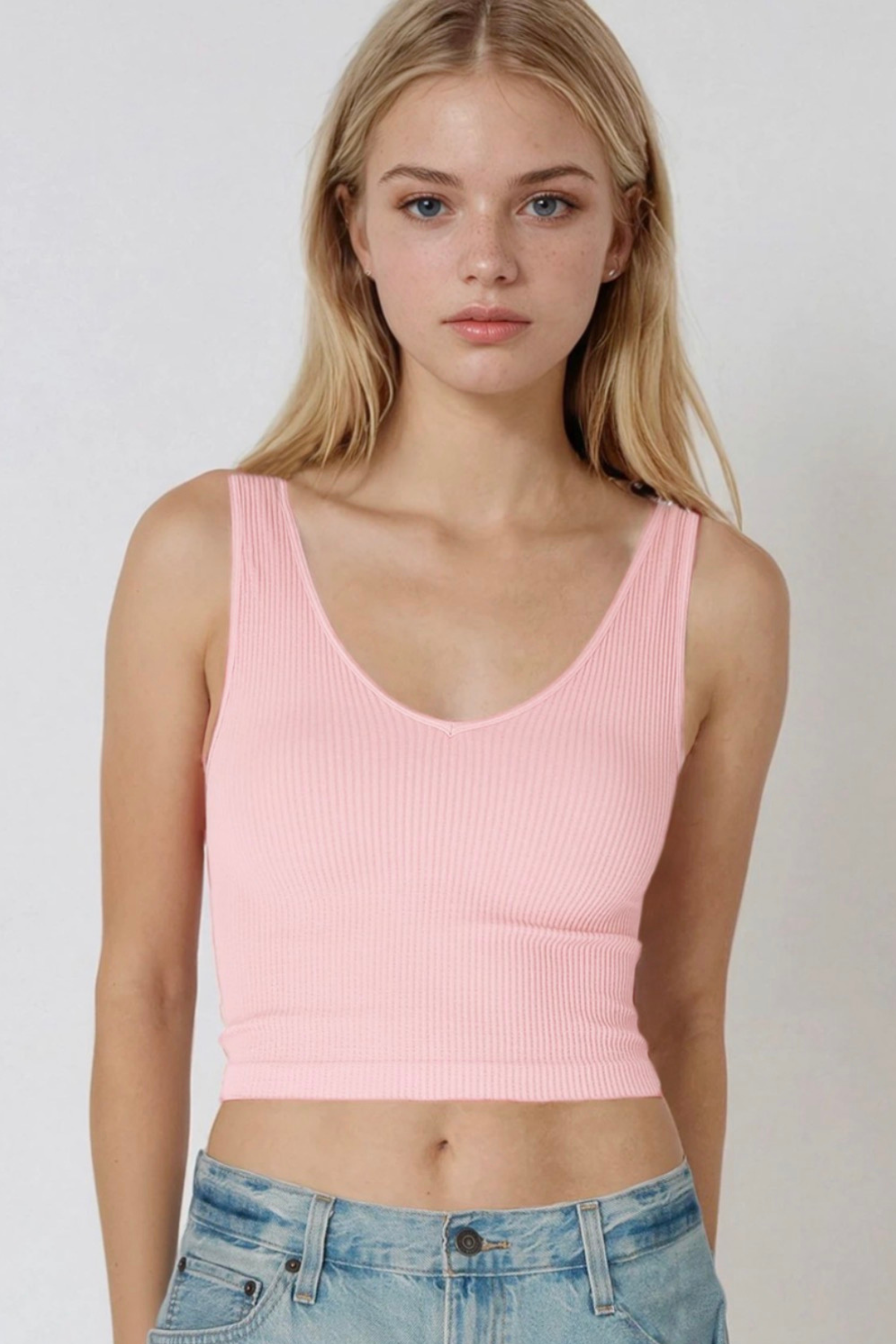 Reversible Ribbed Crop Top-Tank Tops-Vixen Collection, Day Spa and Women's Boutique Located in Seattle, Washington