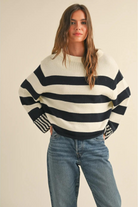 Rhodes Striped Sweater-Sweaters-Vixen Collection, Day Spa and Women's Boutique Located in Seattle, Washington