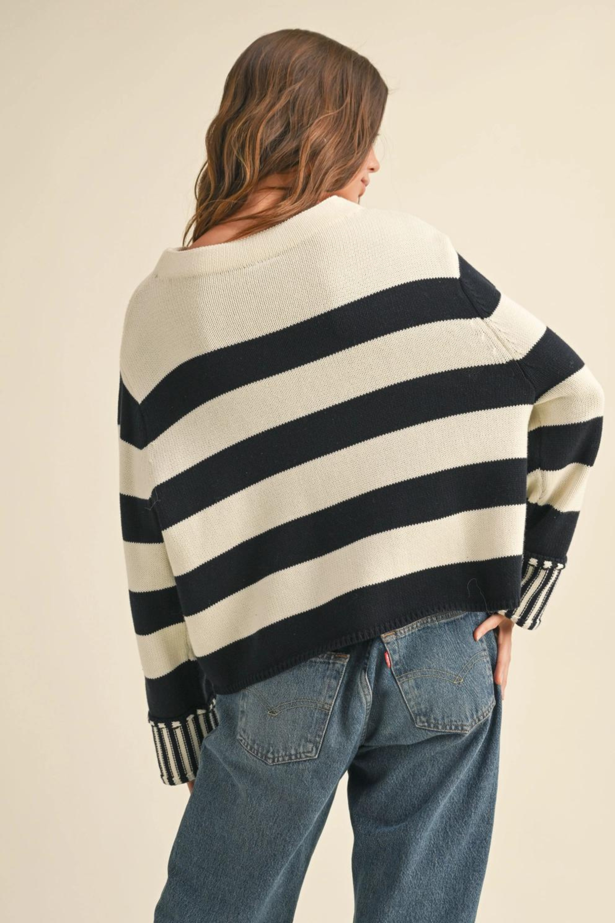 Rhodes Striped Sweater-Sweaters-Vixen Collection, Day Spa and Women's Boutique Located in Seattle, Washington