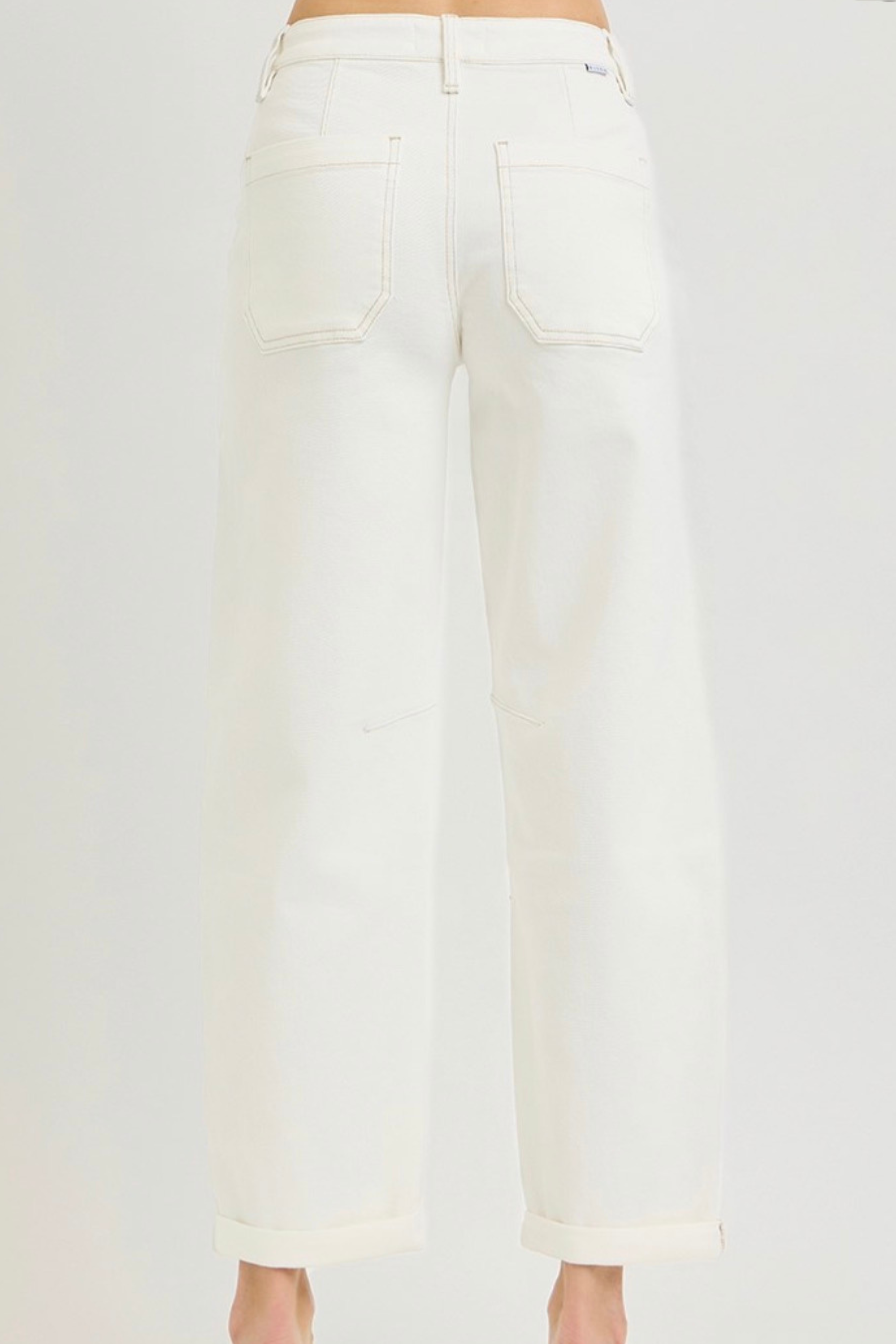 Risen Cuffed Barrel Leg Jeans-Denim-Vixen Collection, Day Spa and Women's Boutique Located in Seattle, Washington