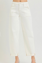 Risen Cuffed Barrel Leg Jeans-Denim-Vixen Collection, Day Spa and Women's Boutique Located in Seattle, Washington
