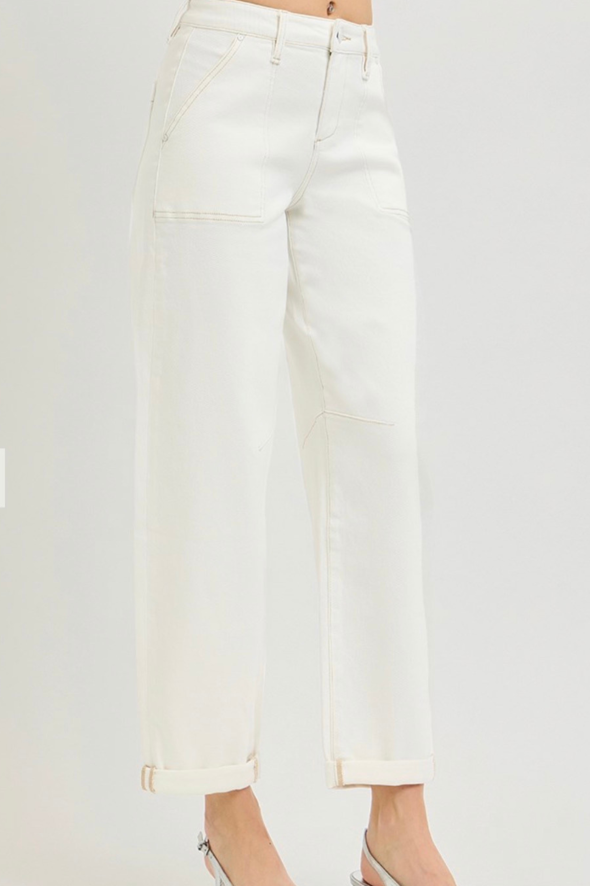 Risen Cuffed Barrel Leg Jeans-Denim-Vixen Collection, Day Spa and Women's Boutique Located in Seattle, Washington